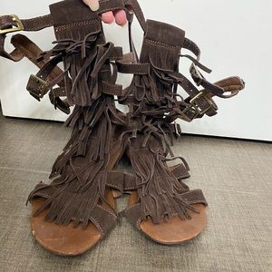 Jeffery Campbell Fringe Sandals